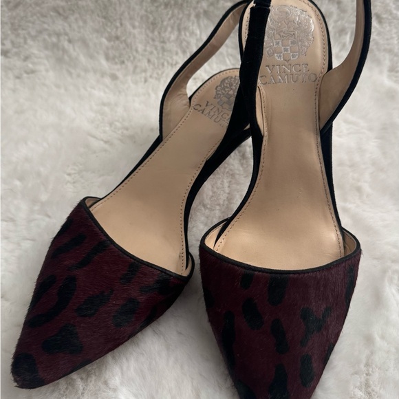 Vince Camuto Shoes - Vince Camuto Women Heels Haircalf Leopard Slingback Heels Pointed Toe – Size 7